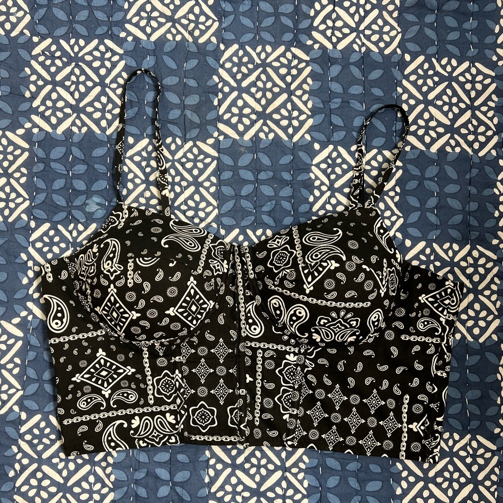 Paisley Scarf Print Crop Top